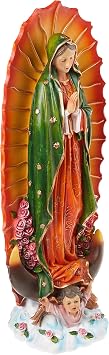 Design Toscano Virgin of Guadalupe Religious Indoor/Outdoor Garden Decor Statue, Medium 23 Inch Tall, Cast Stone Resin, Full Color Painted Finish
