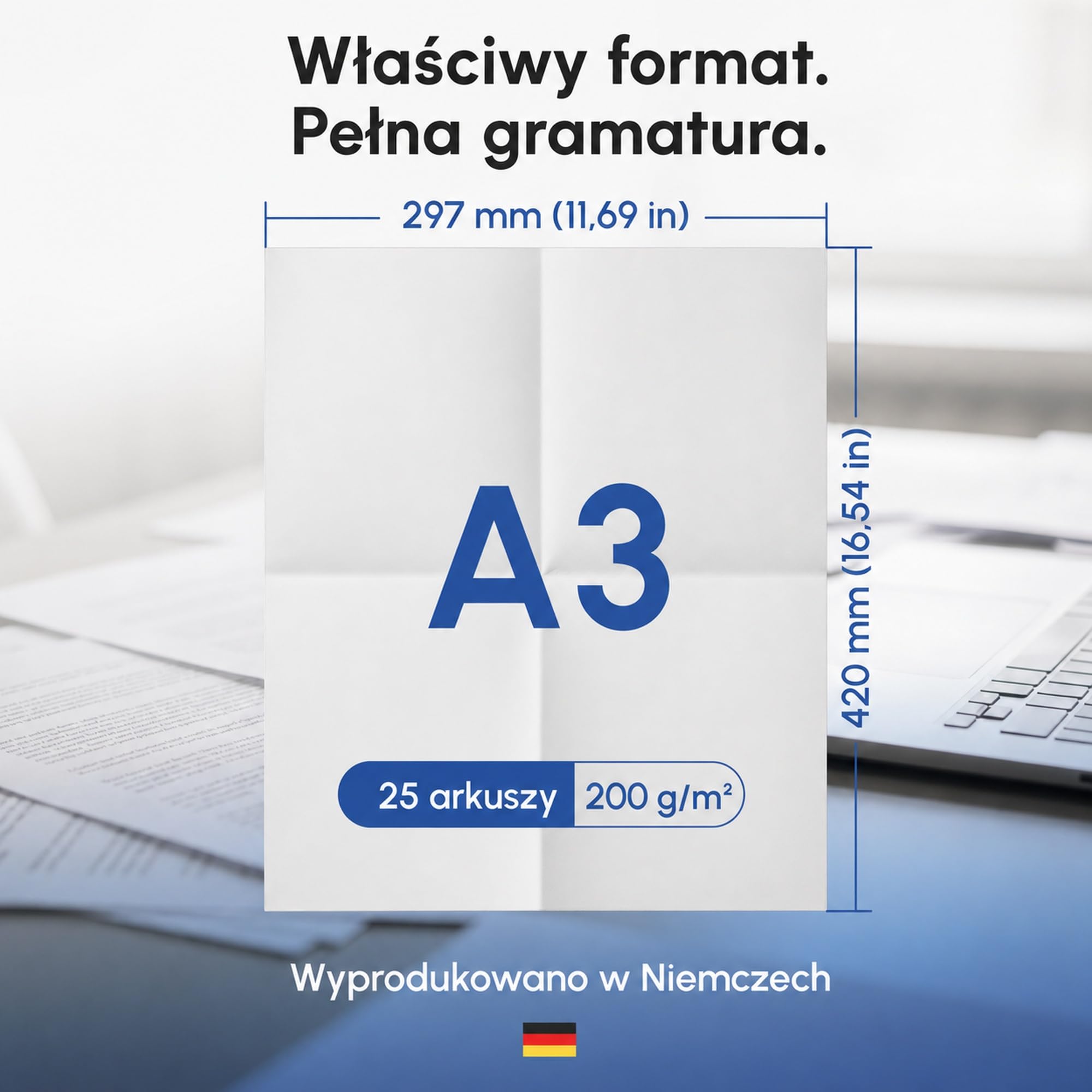 Papier Premium Matowy A3 200 g/m² 25 Arkuszy – Made in Germany