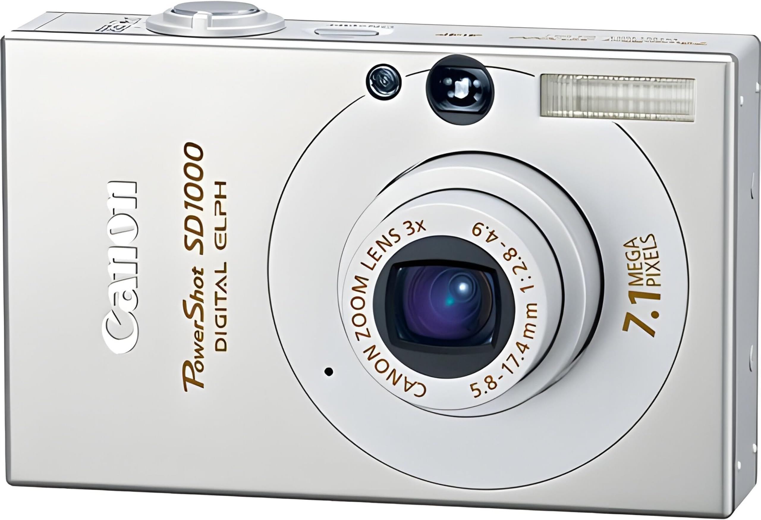 Canon PowerShot SD1000 7.1MP Digital Elph Camera with 3x Optical Zoom (Silver) (OLD MODEL)