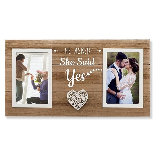 Engagement Gifts for Couples Picture Frame, He Asked She Said