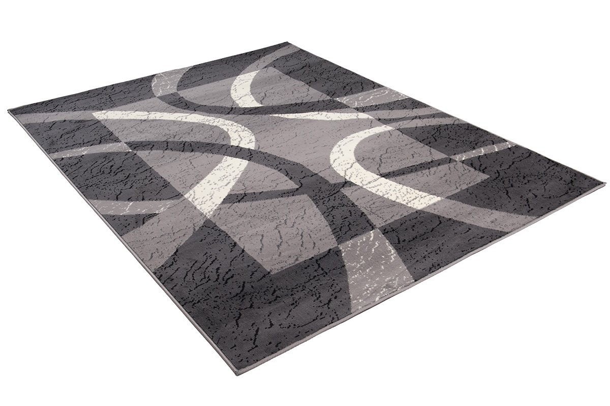 Mazovia Vloerkleed Modern - Tapijt Kortstondig Pooltje - Tapijten Modern Patroon - Tapijt Woonkamer, Slaapkamer, Eetkamer - OEKO-TEX Carpet - Rug - grijs 130 x 190 cm