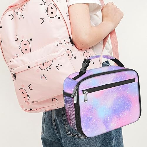 Miniatura 6 de Lonchera para niños y niñas, bolsa de almuerzo con aislamiento, bolsa de almuerzo duradera para niños y niñas para la escuela, con diseño de cielo