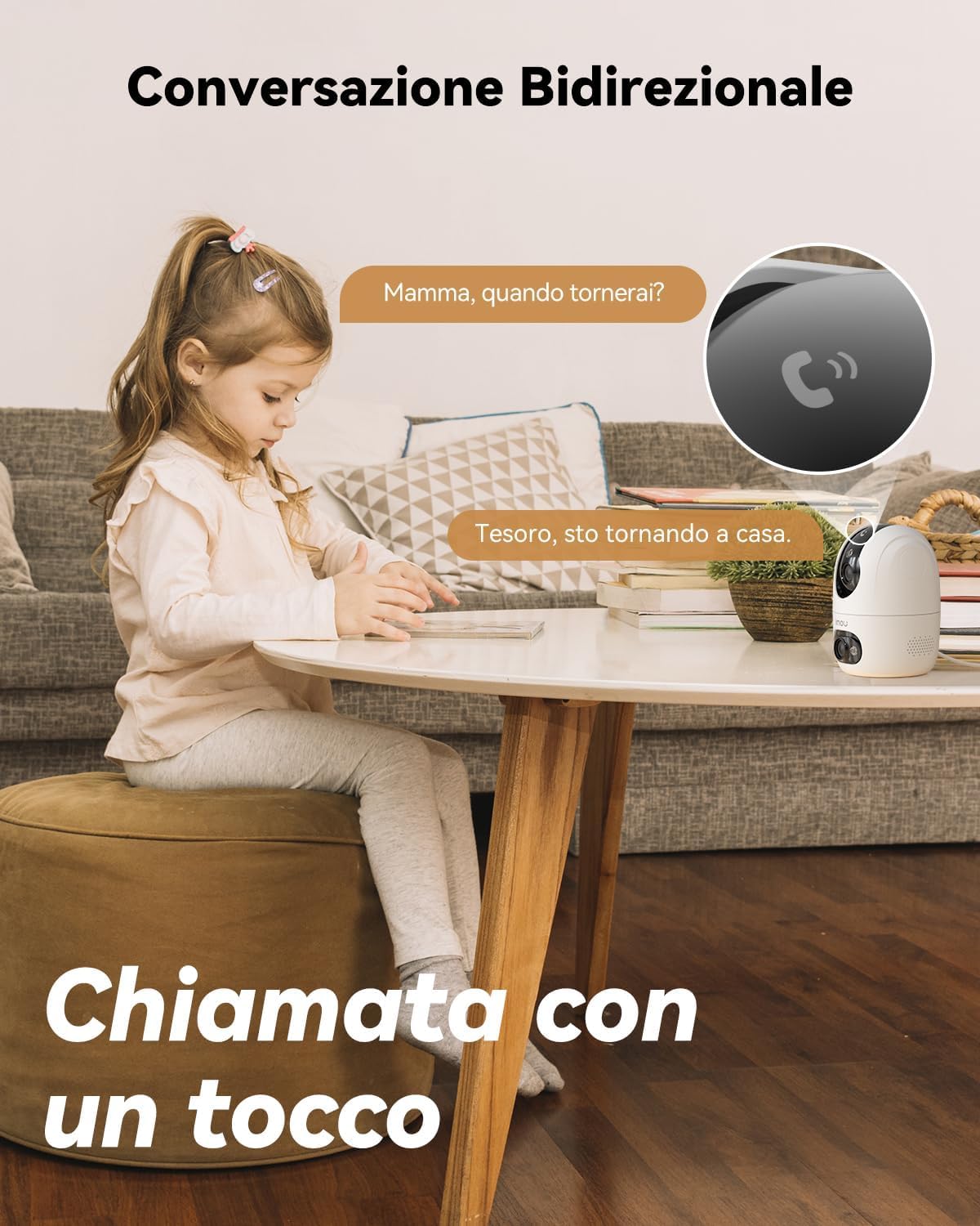 Telecamera A1 Dual 6MP 3K(3MP+3MP) WiFi 6 - Doppio Obiettivo, 360°PTZ Videocamera Sorveglianza con One-Touch Chiamata, Rilevamento AI Umano/Animali, Visione Notturna a Colori - IPC-S20EP-6M0S-EU