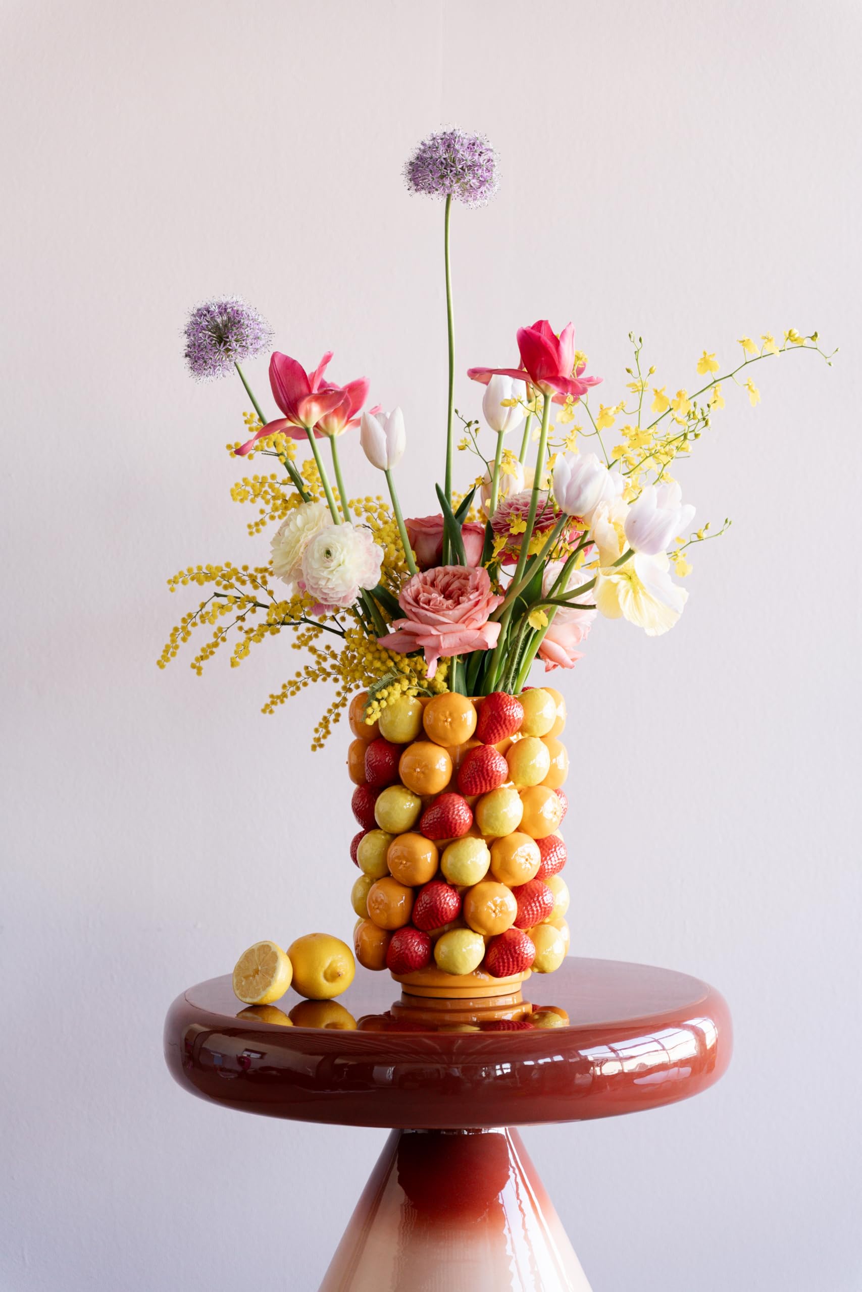 Kare Design Vase Fruit Parade, Gelb/Rot, 33cm Höhe