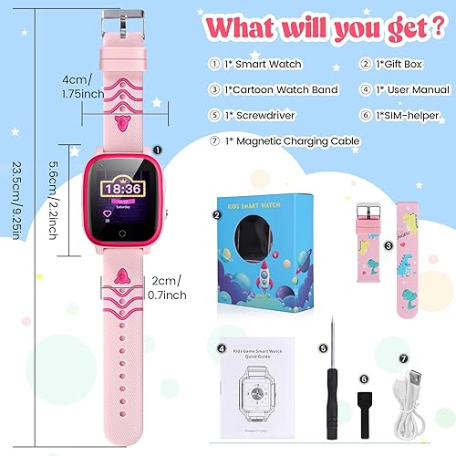 Miniatura 2 de 4G - Relojes inteligentes para niños, IP67, impermeables, GPS, GPS, rastreador de llamadas de teléfono, pantalla táctil, teléfono celular,