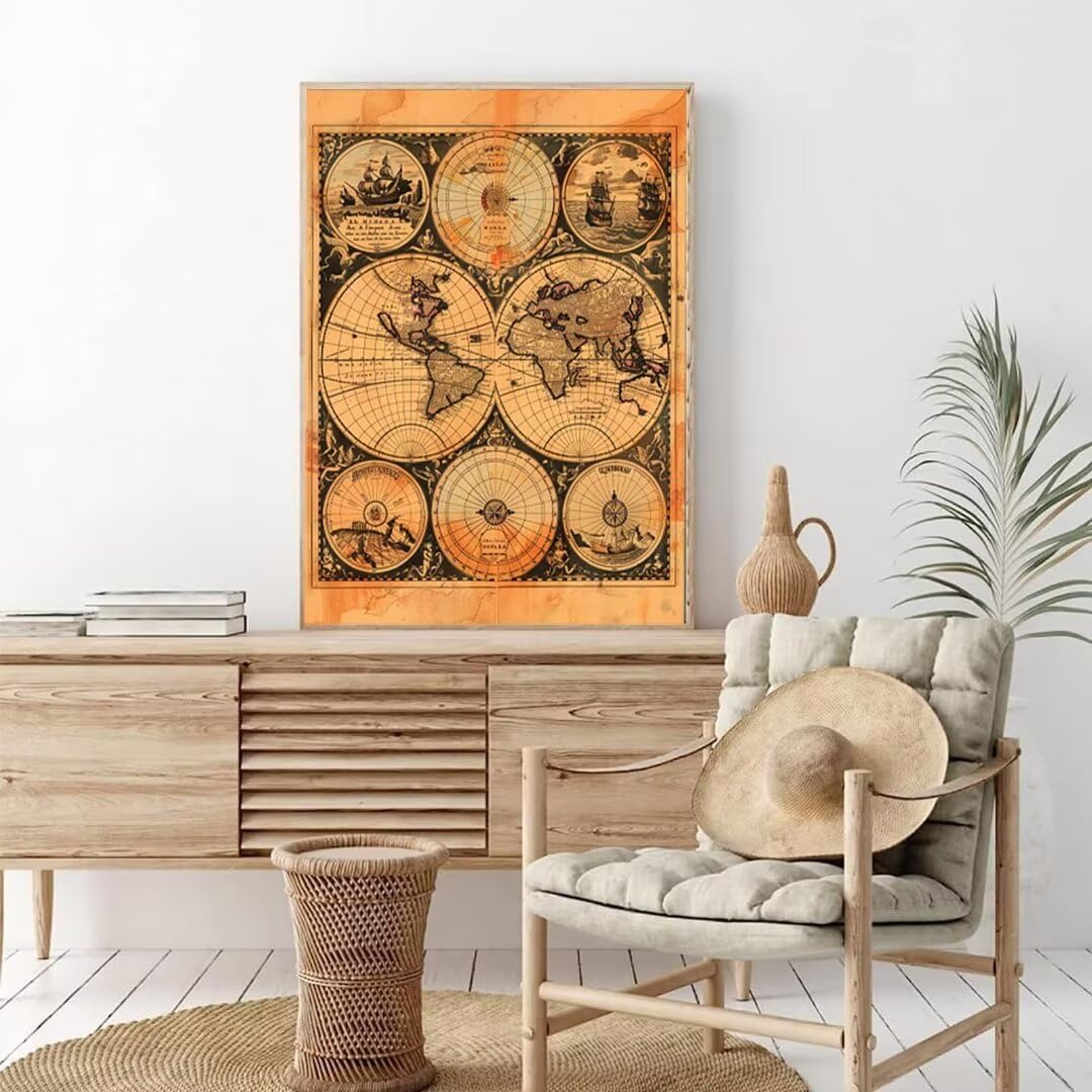 Malowanie po numerach, mapa do malowania po numerach, dla dorosłych, mapa świata, malowanie według numerów, łatwe do samodzielnego wykonania, obraz olejny, rękodzieło, artystyczne zestawy do malowania
