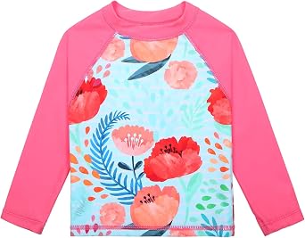 XFGIRLS Girls Swimsuit Toddler Girl Two Piece Long Sleeve Bathing Suit Swimwear Swimming UPF 50+