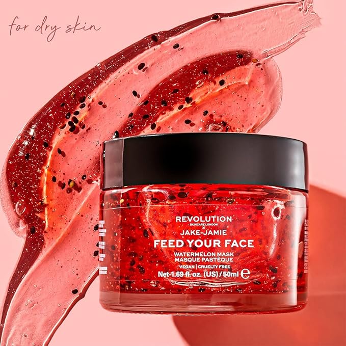 Revolution Skincare x Jake Jamie Watermelon Hydrating Face Mask, Moisturizes the Skin, Vegan & Cruelty Free, 50ml