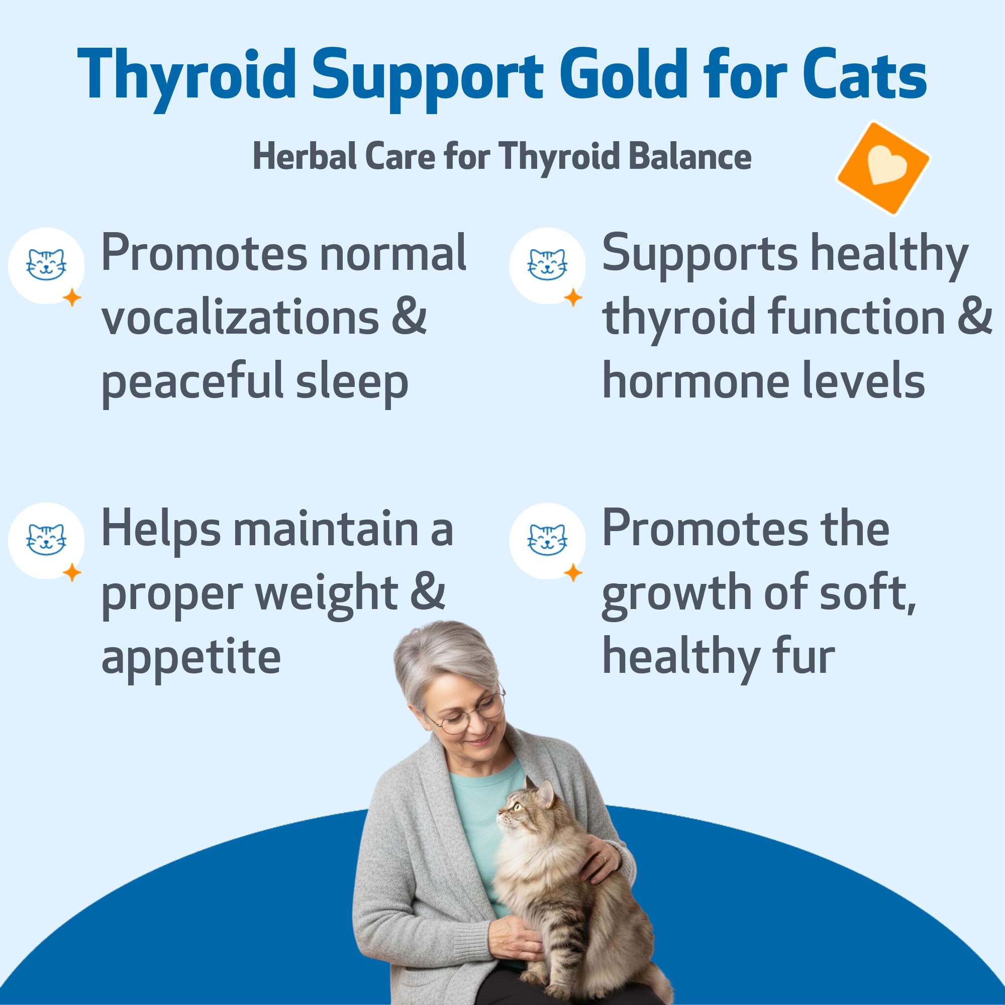 Pet Wellbeing Supporto Oro della Tiroide per I Gatti - Naturale Supporto della Ghiandola Tiroidea Felina E Temperamento Calmo Normale - 4 Oz (59Ml)