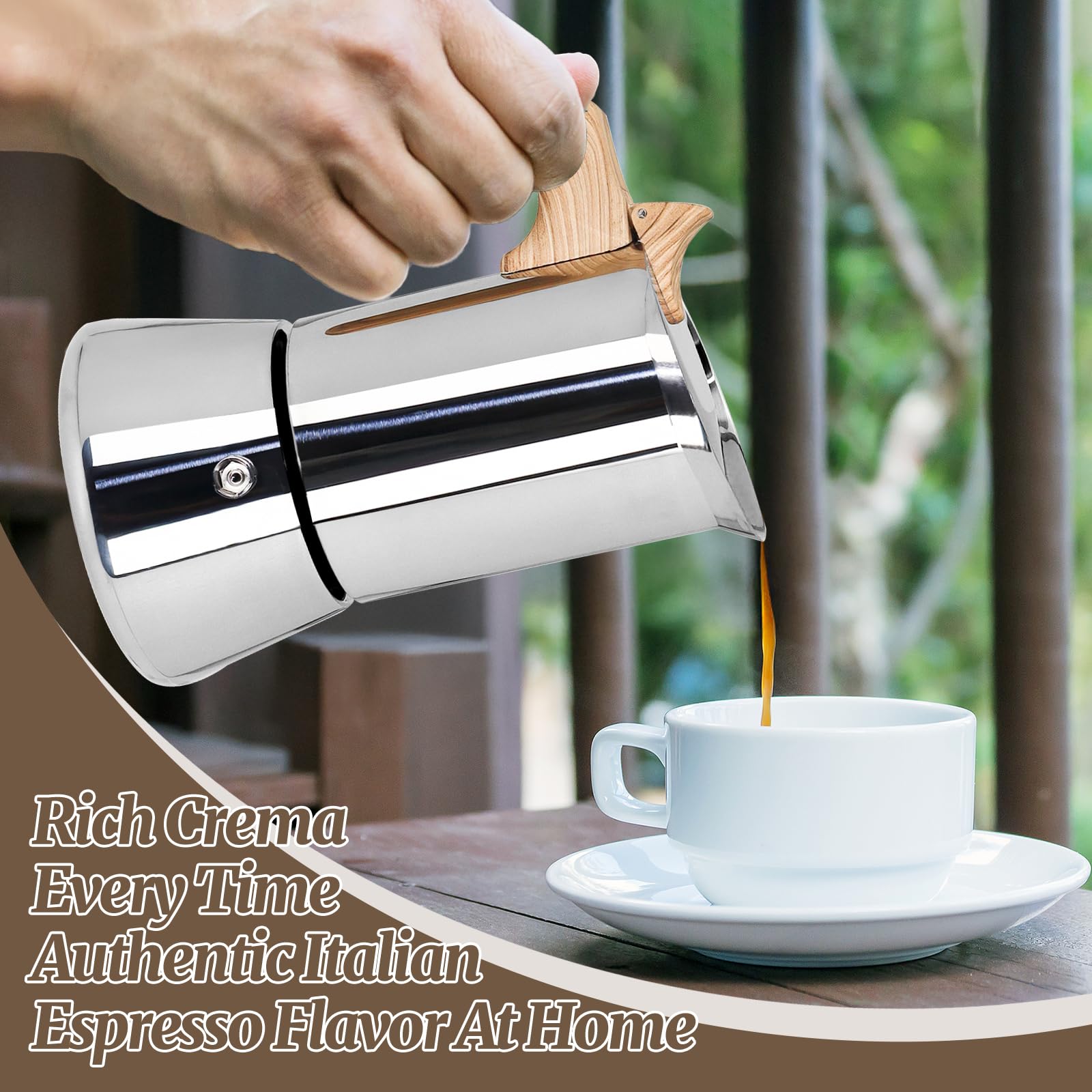 Cafetera moka de 12 taza con pared gruesa de acero inoxidable 304 | 600 ml Cafetera italiana para espresso Cafeteras de cocina Cafetera moka con filtro para cocinas de inducción