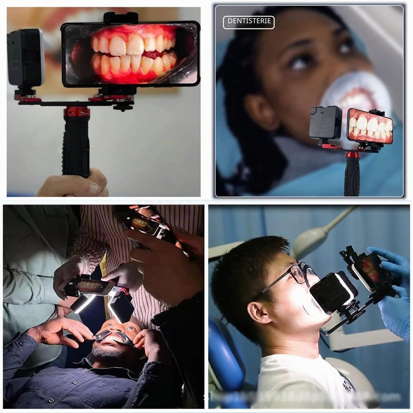 Aide à la Photographie Dentaire, lumière de Remplissage for Appareil Photo de téléphone Portable Dentaire avec Angle réglable à 360 °, kit d'éclairage de Studio de lumière vidéo LED
