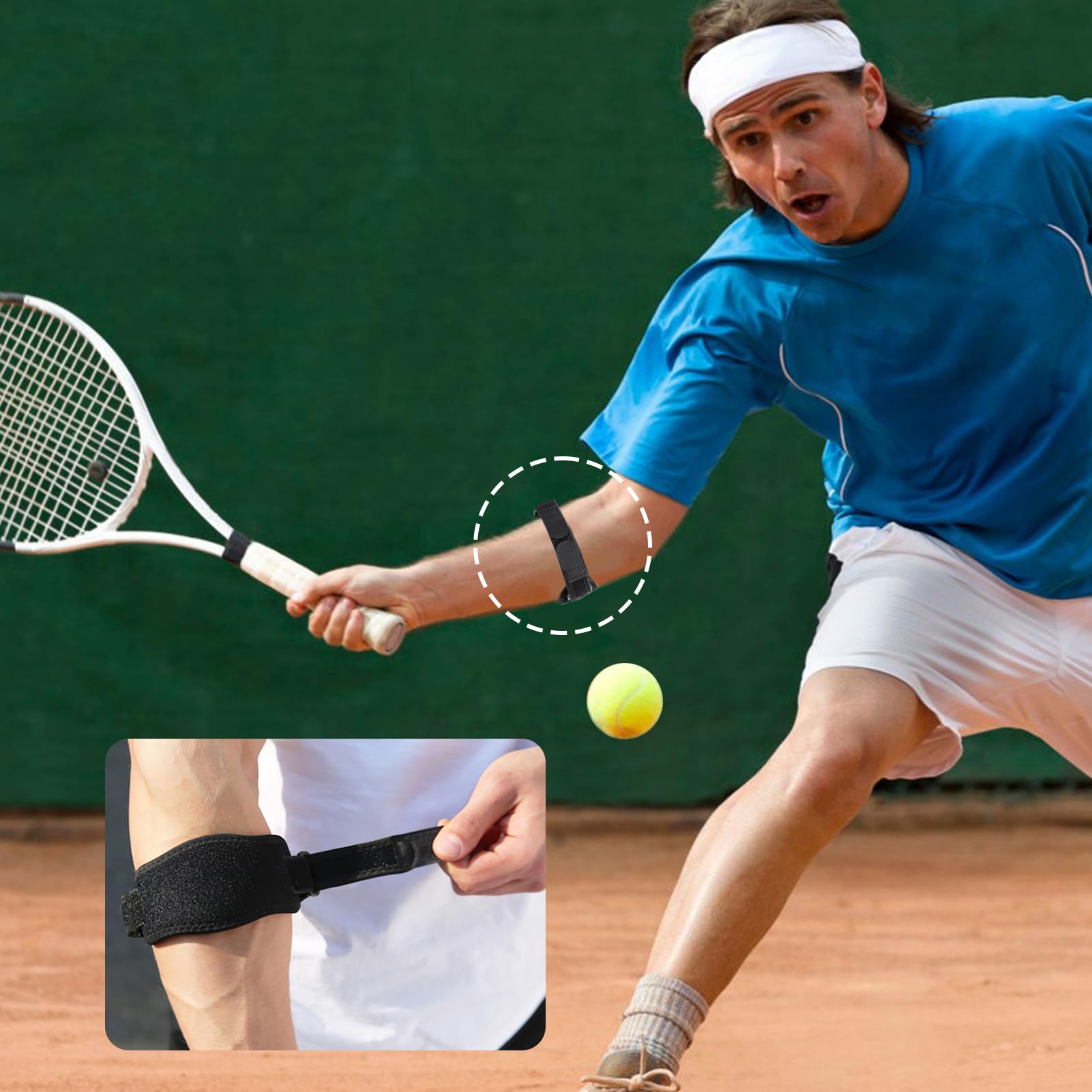 TOGETDREAM Coude Tendinite – Compression Réglable Avec Coussins Silicone – Tennis/Golf/Fitness – Noir