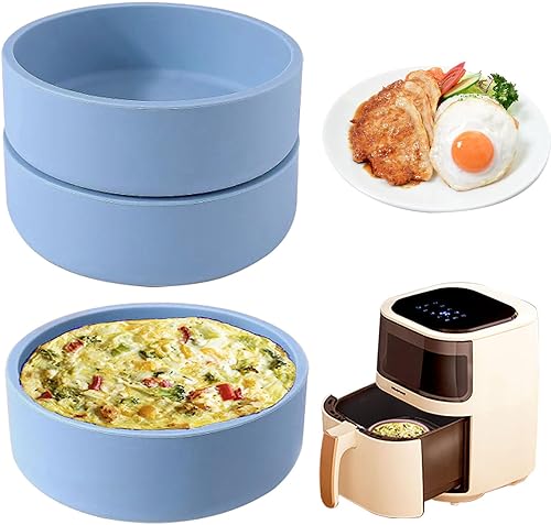 Molde de silicona para freidora de aire, 3 piezas reutilizables para freidora de aire, sartén para huevos, molde antiadherente para huevos, molde de
