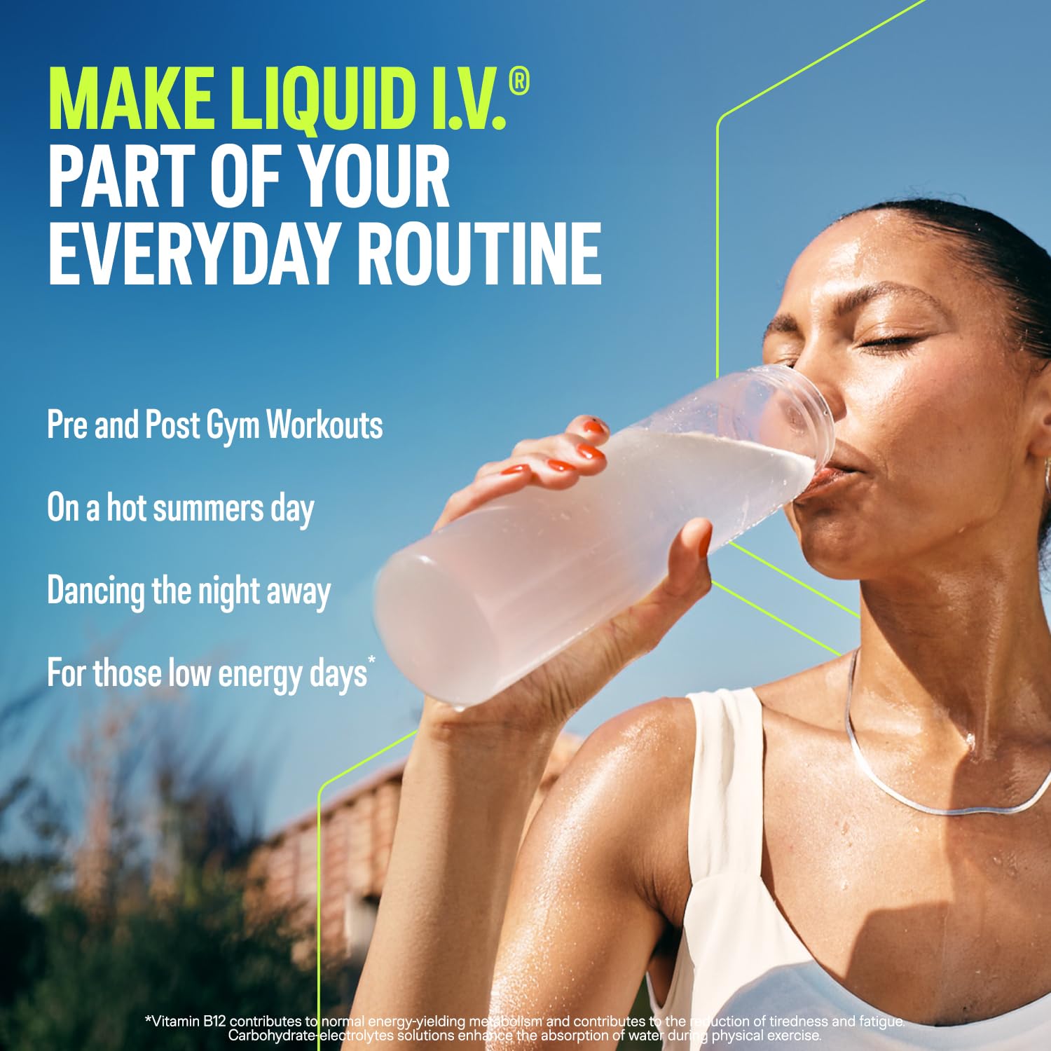 Liquid I.V. Hydration Multiplier Electrolyte Powder Mix, Lemon Lime Flavour, Electrolytes with 7 Vitamins & Minerals for Fast Hydration & Energy, Vegan and Gluten Free, 16 Sachet Sticks — view 4