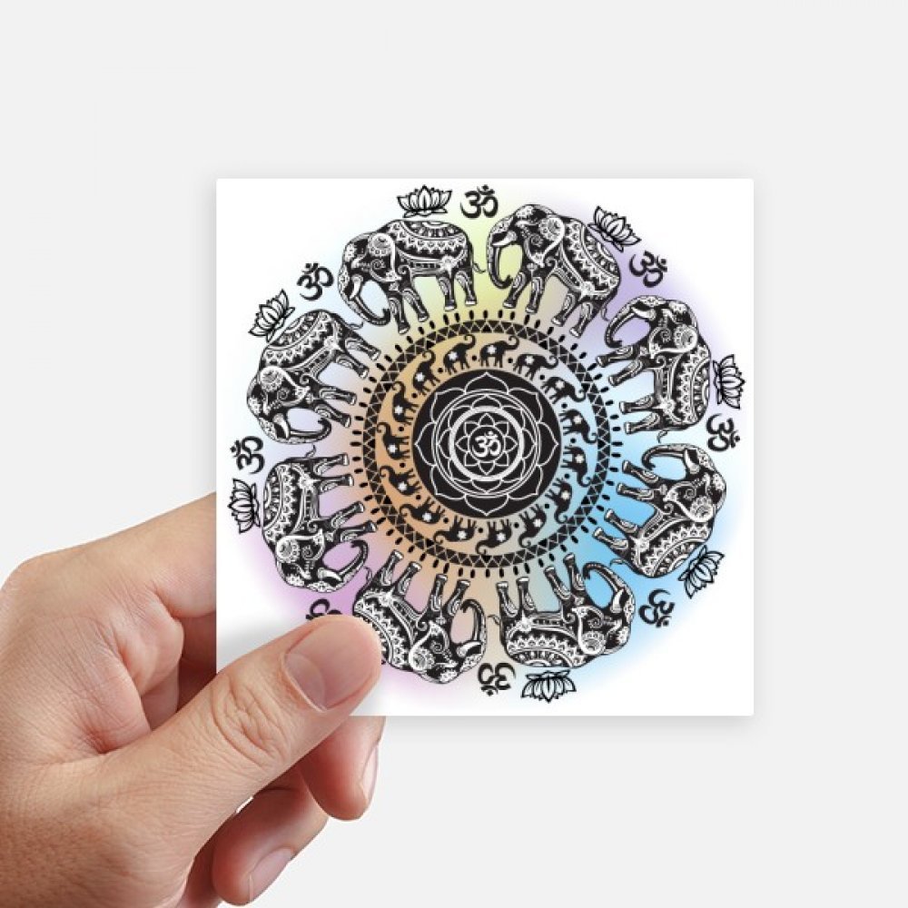Autocollant éléphant animal cercle de 10 cm pour valise et ordinateur