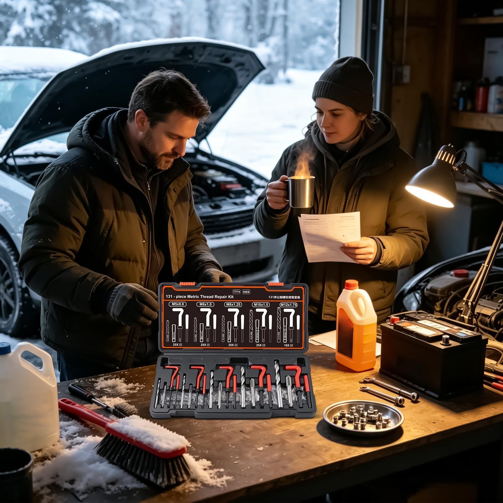 Kit Ripristino Filettature Utensili Manuali Autofilettanti