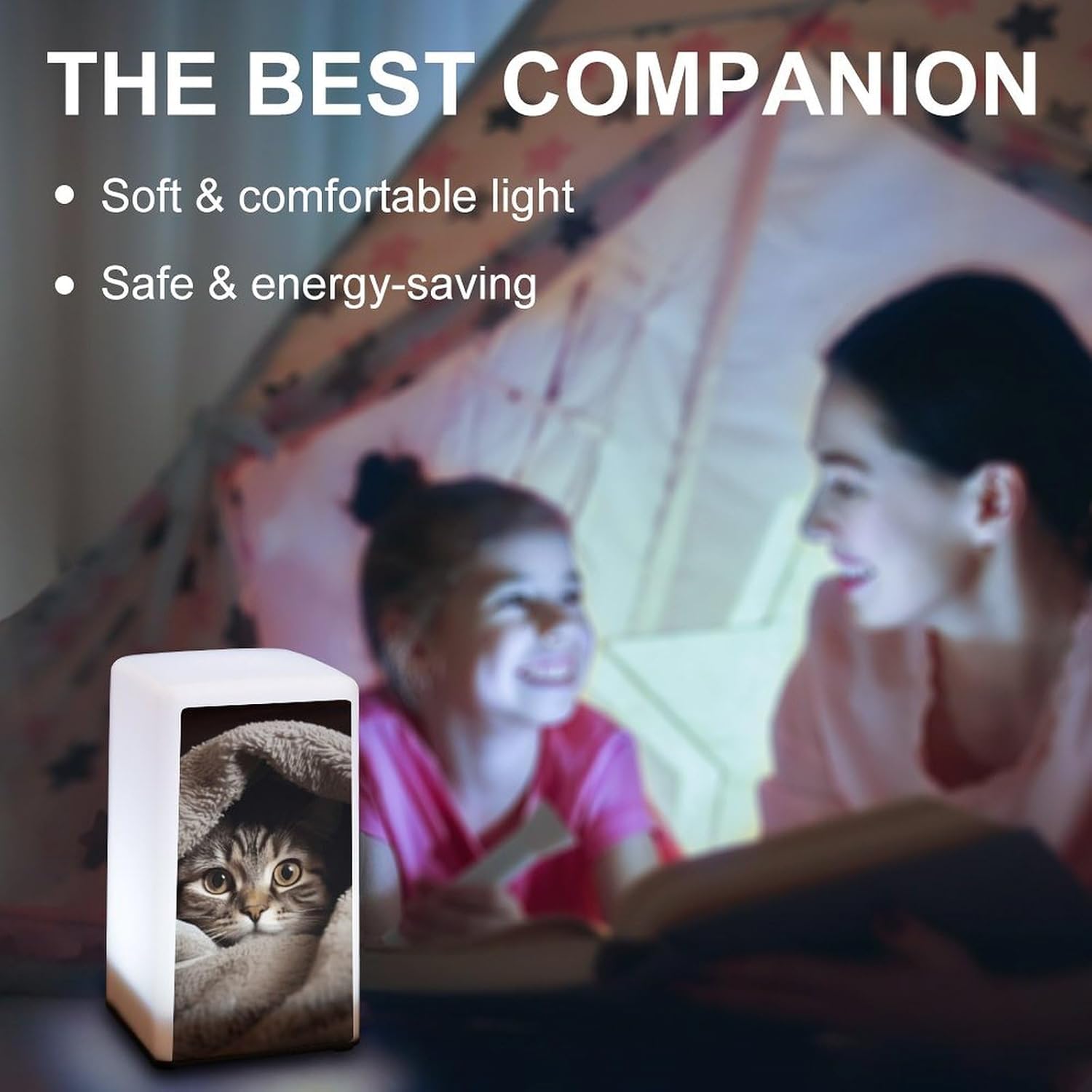 Desk Lamp for Office Home Dimmable Small Desk Lamp Cat Under Blanket Battery Operated Lamp for Reading Study Work