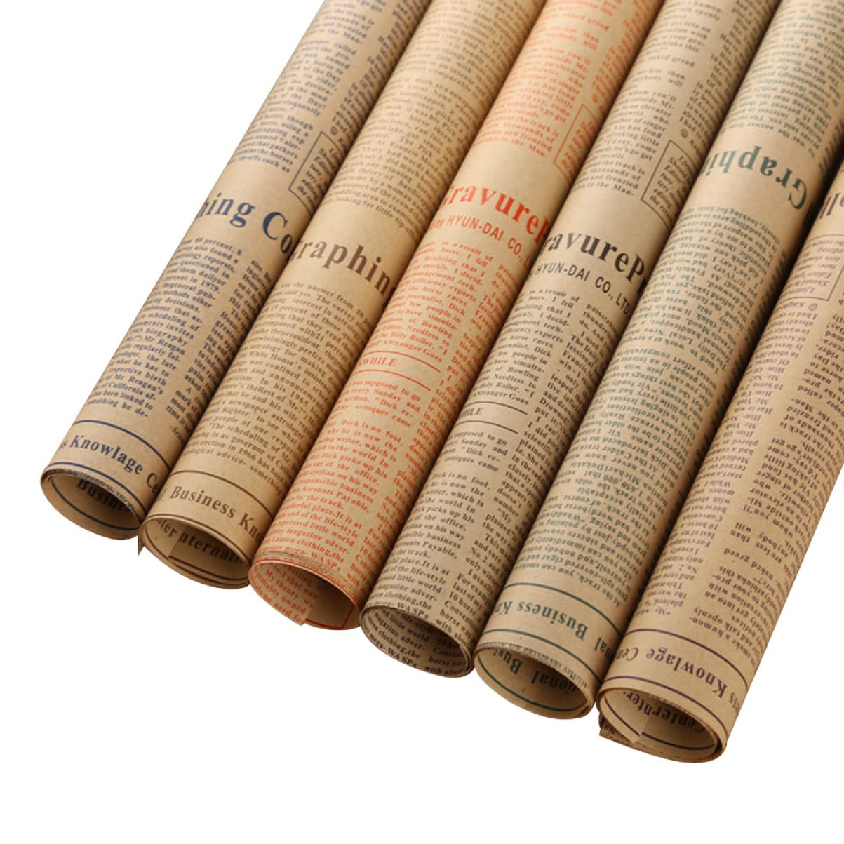 Mobestech 50blätter Kraftpapier Geschenkpapier in Retro-stil Zeitungspapier für Geschenkverpackungen Papierverpackungen für Blumensträuße Diy-projekte und Bastelanleitungen Zufälliger Stil