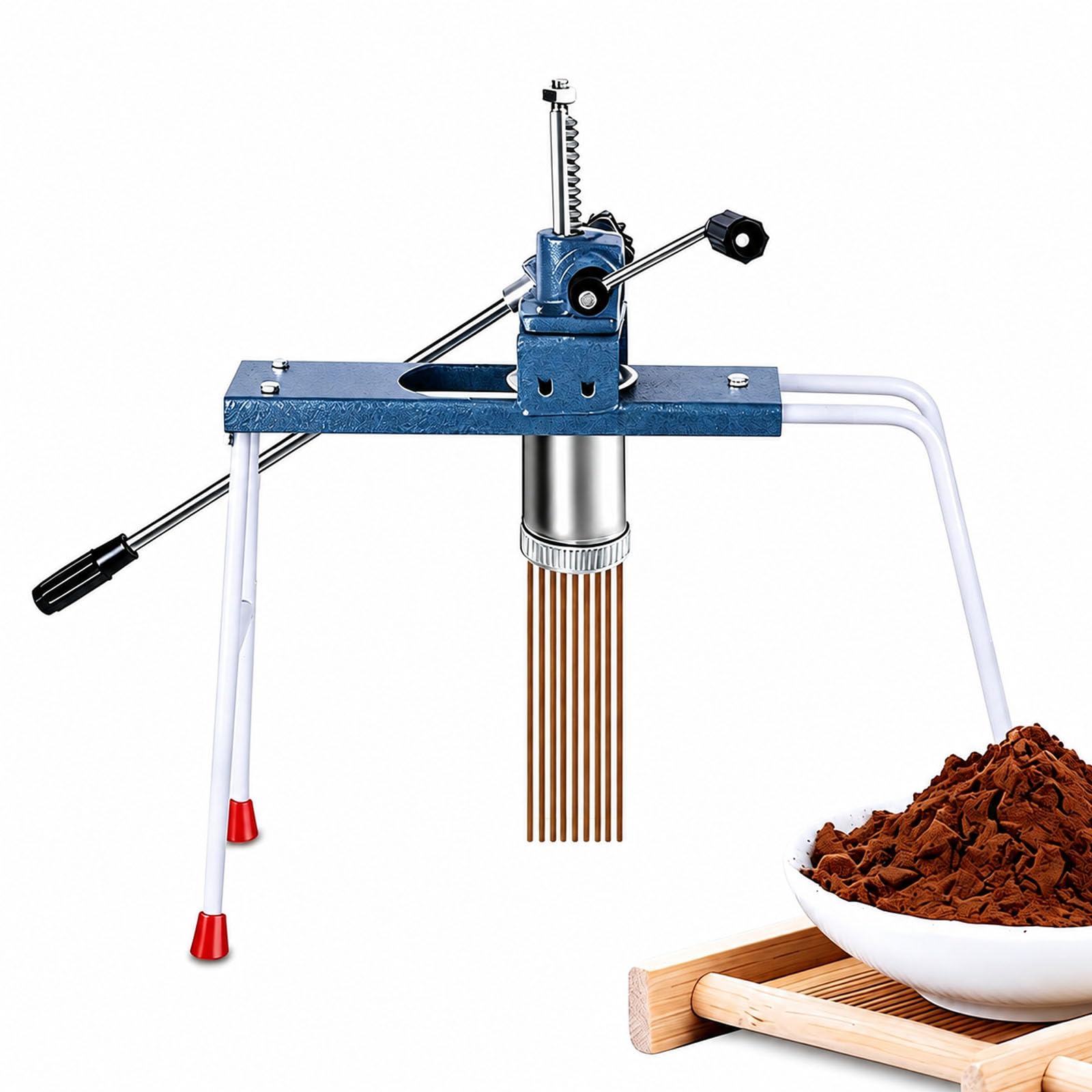 JOSBY Manual Incense Stick Extruder, Incense Paste Extruder, With 3 Interchangeable Molds (2mm/2.5mm/3mm), Stainless Steel Cylinder, Sturdy Support Legs, Homemade Incense Sticks For Home Use