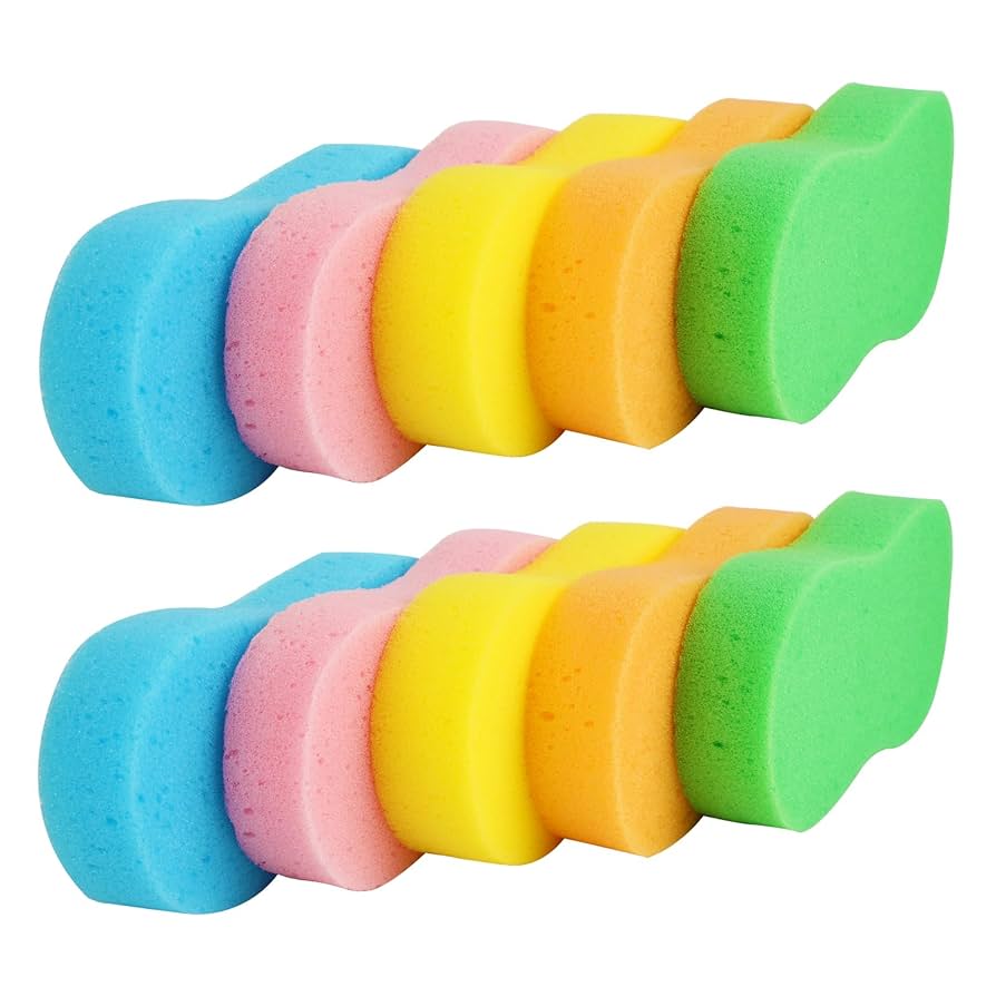 Temede Car Wash Sponge, Large Multipurpose Sponges For Cleaning, 6cm Thick High Foam Scrubber Set, Sponges For Dishes, Tiles, Bike, Boat, Household