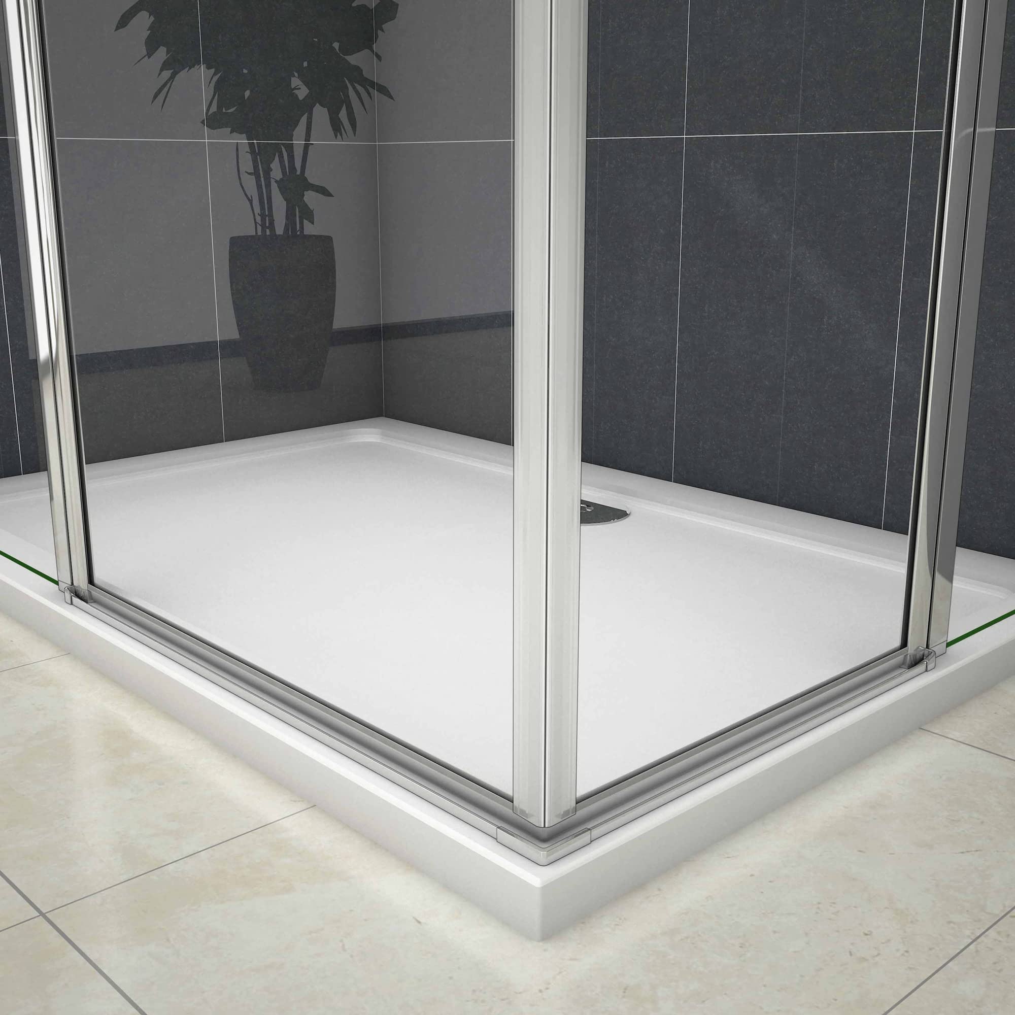 Box Doccia Angolare Due 90x80x195 cm Vetro 6mm 2 Barre Stabilizzatrici
