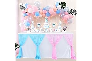 Pink and Blue Table Skirt - Baby, You're a Gem!