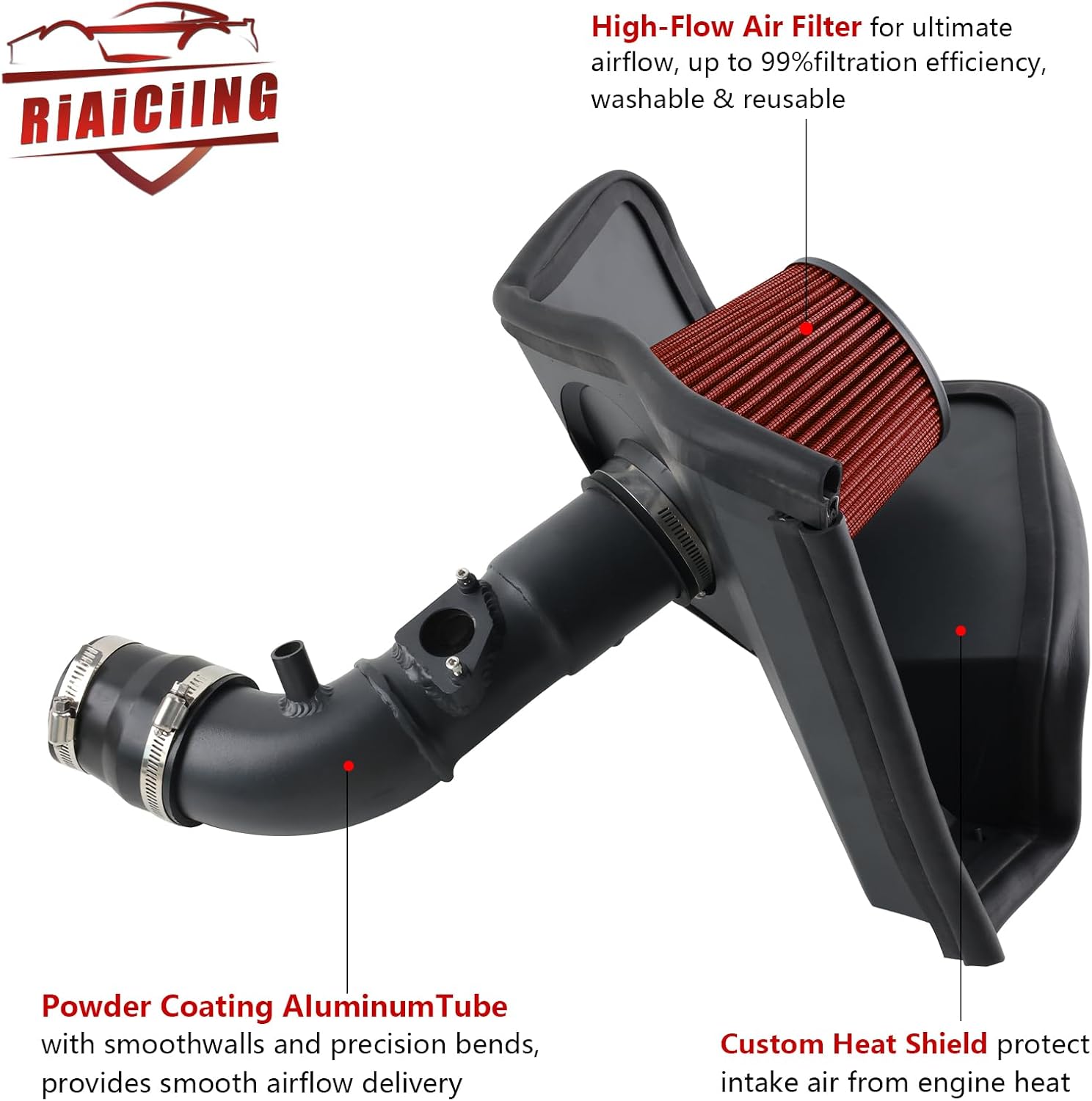 Cold Air Intake Kit Compatible with 2009-2017 Toyota Corolla/2016-2017 Scion iM 1.8L, Improved Airflow & Power, More Aggressive Intake Sound