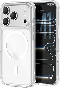 Belkin MSA031qcCL iPhone 17 Pro Compatible Clear Case, MagSafe/Qi2 25W, Equipped with Magnets, Thin, Ultra Shockproof, UV Resistant, Anti-Yellowing, Soft Thermoplastic Polyurethane TPU, Clear