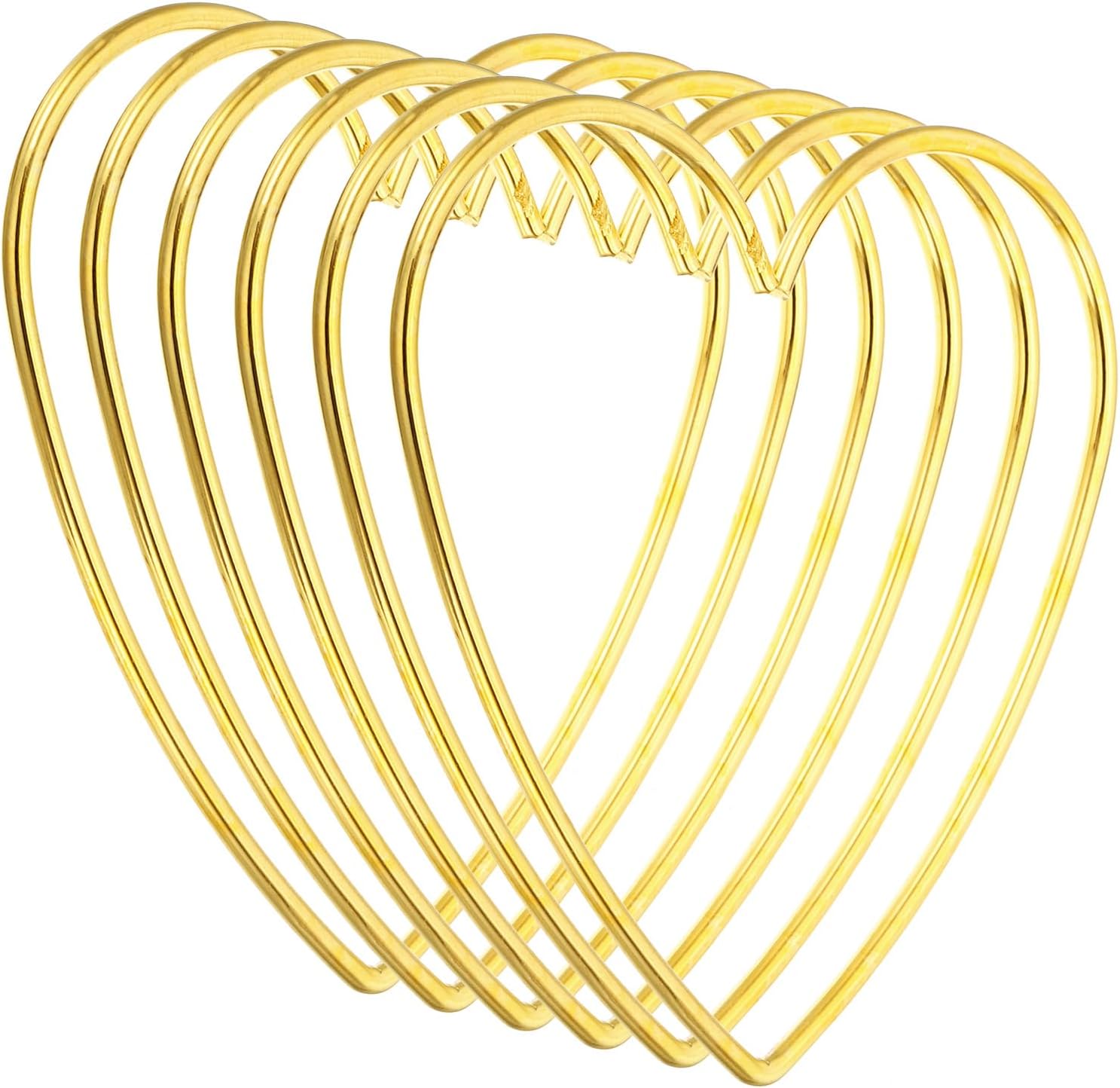PATIKIL 12inch Dream Catcher Rings, 6 Pcs Metal Heart Shape Macrame Wreath Floral Ring Hoop for Home DIY Craft Wedding Wall Hanging Decorations, Silver