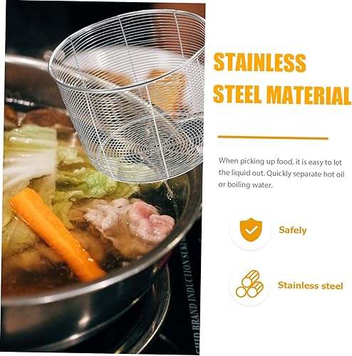 Miniatura 5 de TIDTALEO Colador de olla caliente para cocina, colador de cocina, cucharón de metal, escurridor de pasta, colador con asa, coladores para freír,