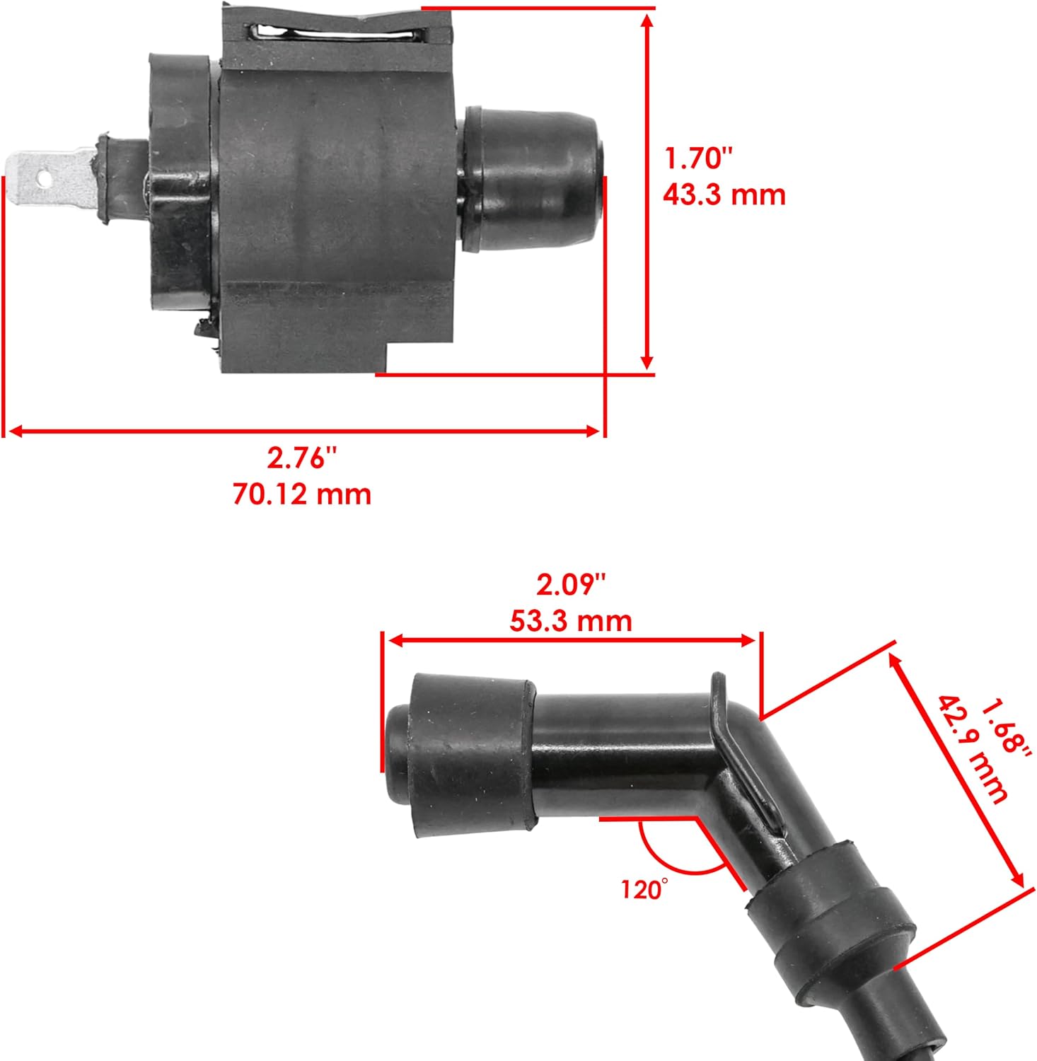 Caltric Ignition Coil Compatible with Honda 400 Trx400Fw 4X4 1995 1996 1997 1998 1999 2000 2001 2002 2003