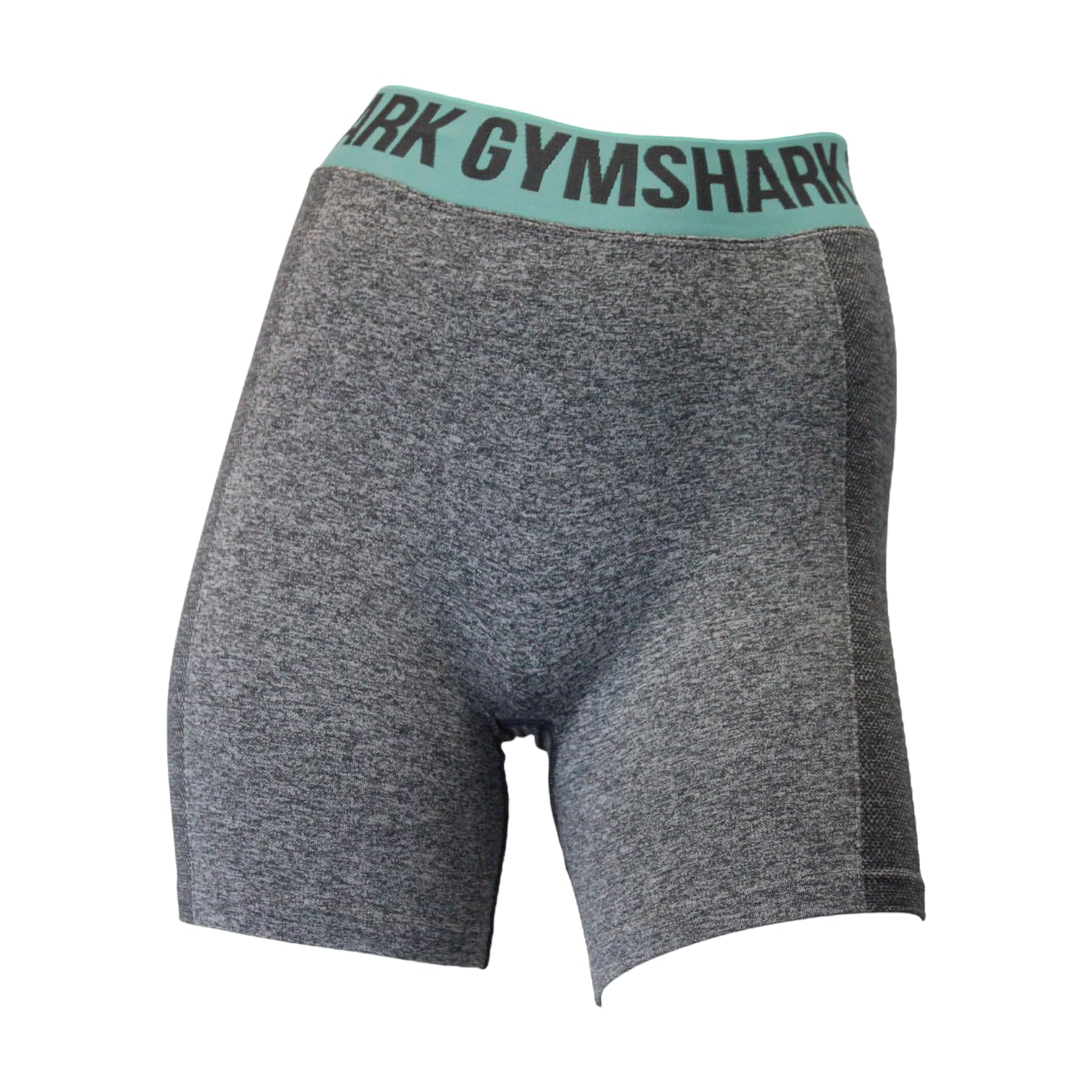 Gymshark Women's Charcoal Marl / Jade Green Flex Mid Rise Fit Shorts, Charcoal Marl/Jade Green, Small [Variation]
