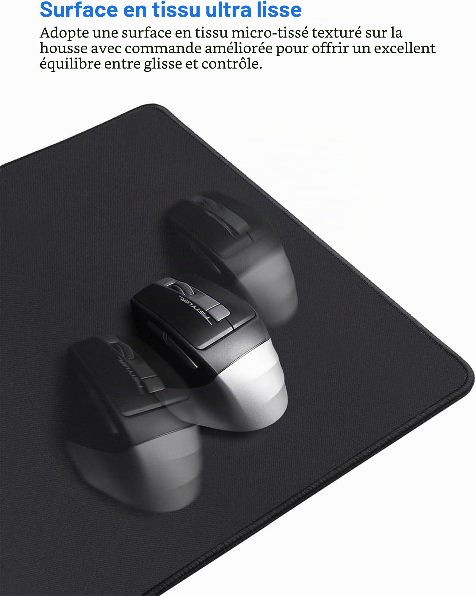 Tapis de Souris XXL 1200x600x3mm Grand Tapis de Souris de Jeu Amour Loyal avec Bords Cousus Surface Spéciale Améliore la Précision pour Souris Claviers Gamer Bureau