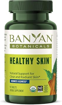 Banyan Botanicals Organic Healthy Skin Internal Cleansing for Radiant Skin with Neem & Manjistha for Smooth Texture & Systemic Soothing 90 Tablets USDA Organic