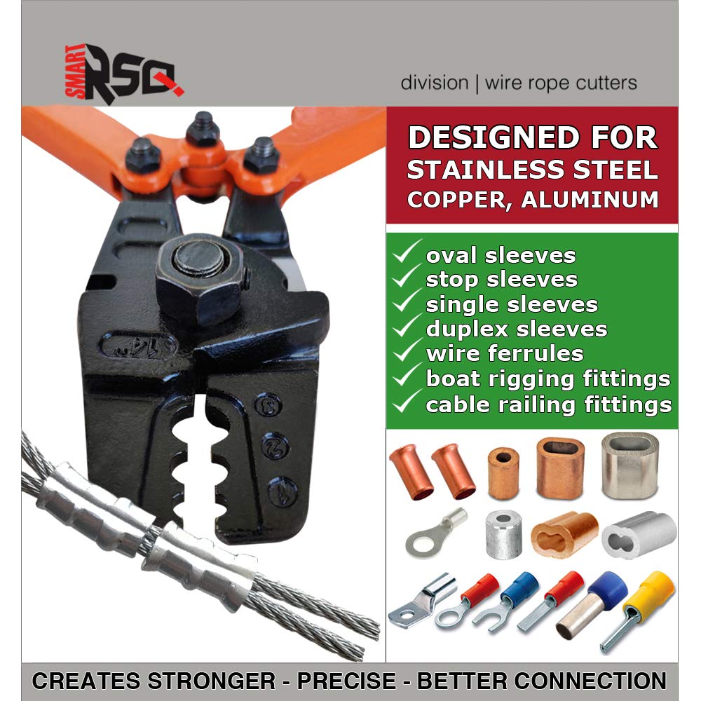 14" Cable Crimping Tool (Swaging Tool) for Stainless Steel, Copper