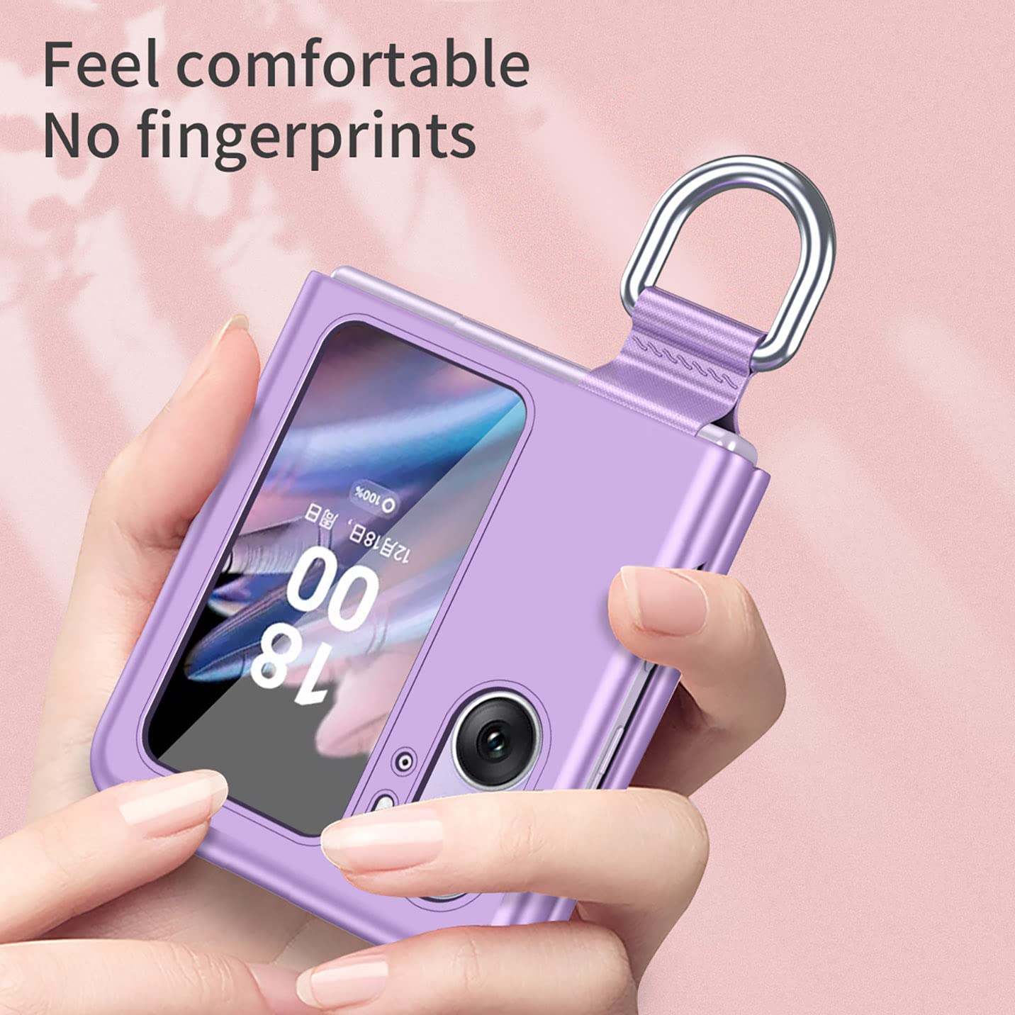 BORYA Etui do OPPO Find N2 Flip, ultracienka, luksusowa okładka z silikonu PC, odporna na wstrząsy, jedwabna, matowa, elegancka, składana obudowa z ochroną przed zarysowaniami z 360° pierścieniem