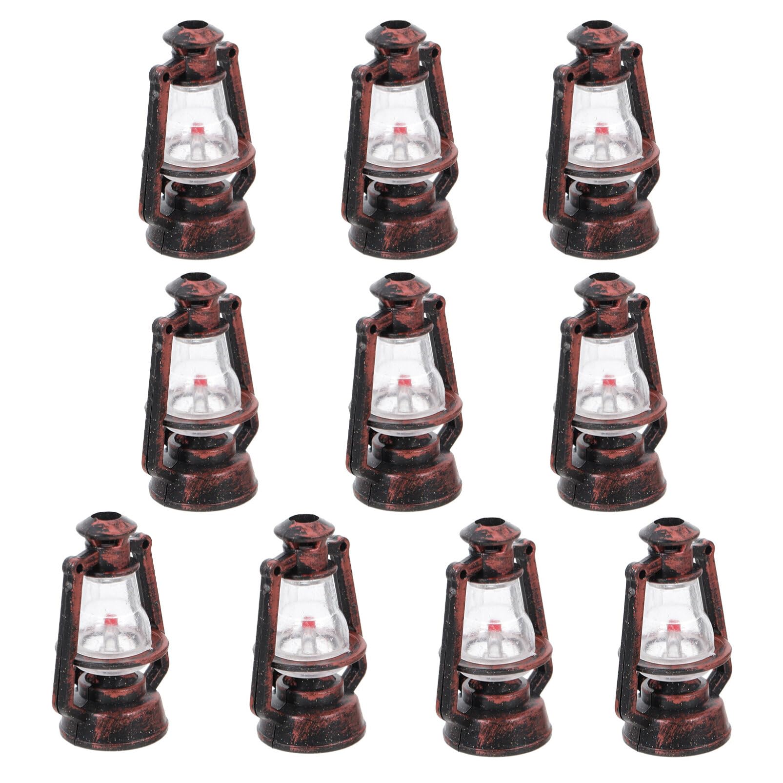 10pcs Mini Kerosene Lamp Lantern Light Miniature Kerosene Lamp Decor Simulation Kerosene Lamp Miniature Kerosene Lamp Props Xmas Party Decoration Xmas Kerosene Lamp Prop