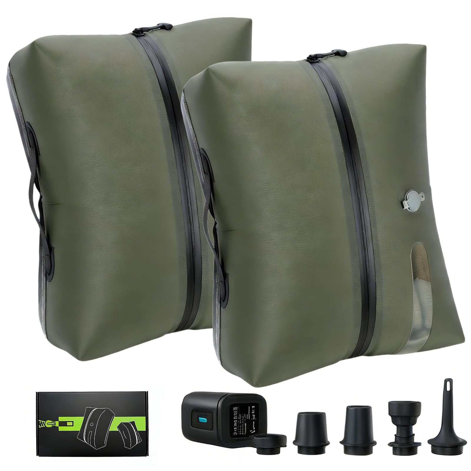 Bolsas de vacío para ropa, 20 l, juego de 2 unidades con bomba recargable de 1200 mAh, bolsas de compresión de TPU herméticas reutilizables con válvula y cremallera impermeable para maleta y mochila