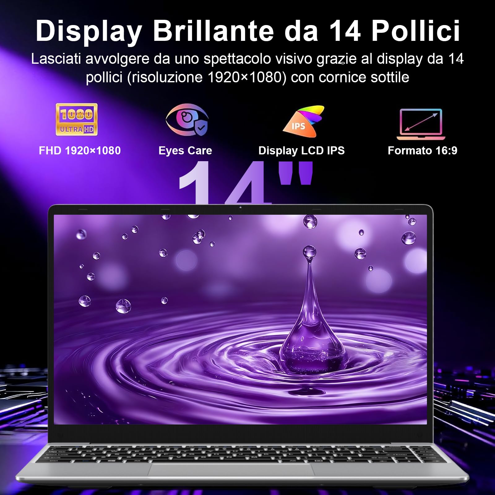 2026 PC Portatile 14 Pollici Laptop Win 11 256 GB ROM N4020 2.4G+5G-Argento | WiFi upto 2.8 GHz Supporta l'espansione SSD 1TB 4.2 USB HDMI Tastiera Italiana Membrana Mouse Senza Fili