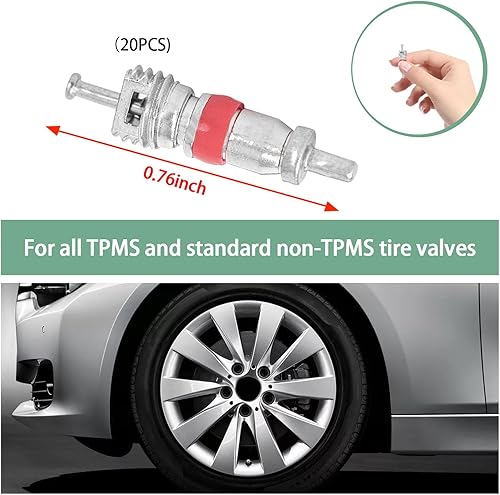 Miniatura 8 de 10 núcleos de válvula de neumático de automóvil, núcleos de válvula de automóvil chapados en níquel de alta calidad, válvulas universales de
