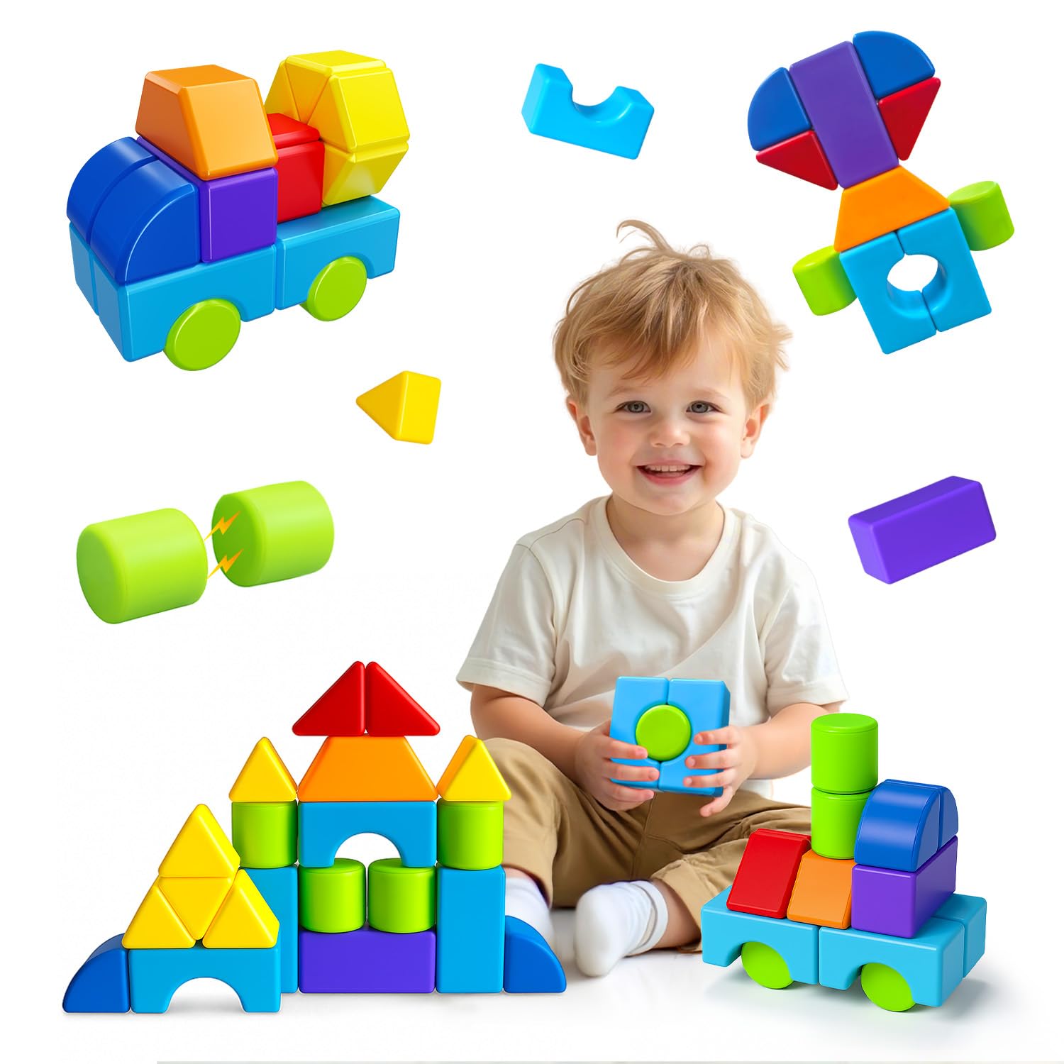 Magnetic Building Blocks for Kids - 3D Shapes -9