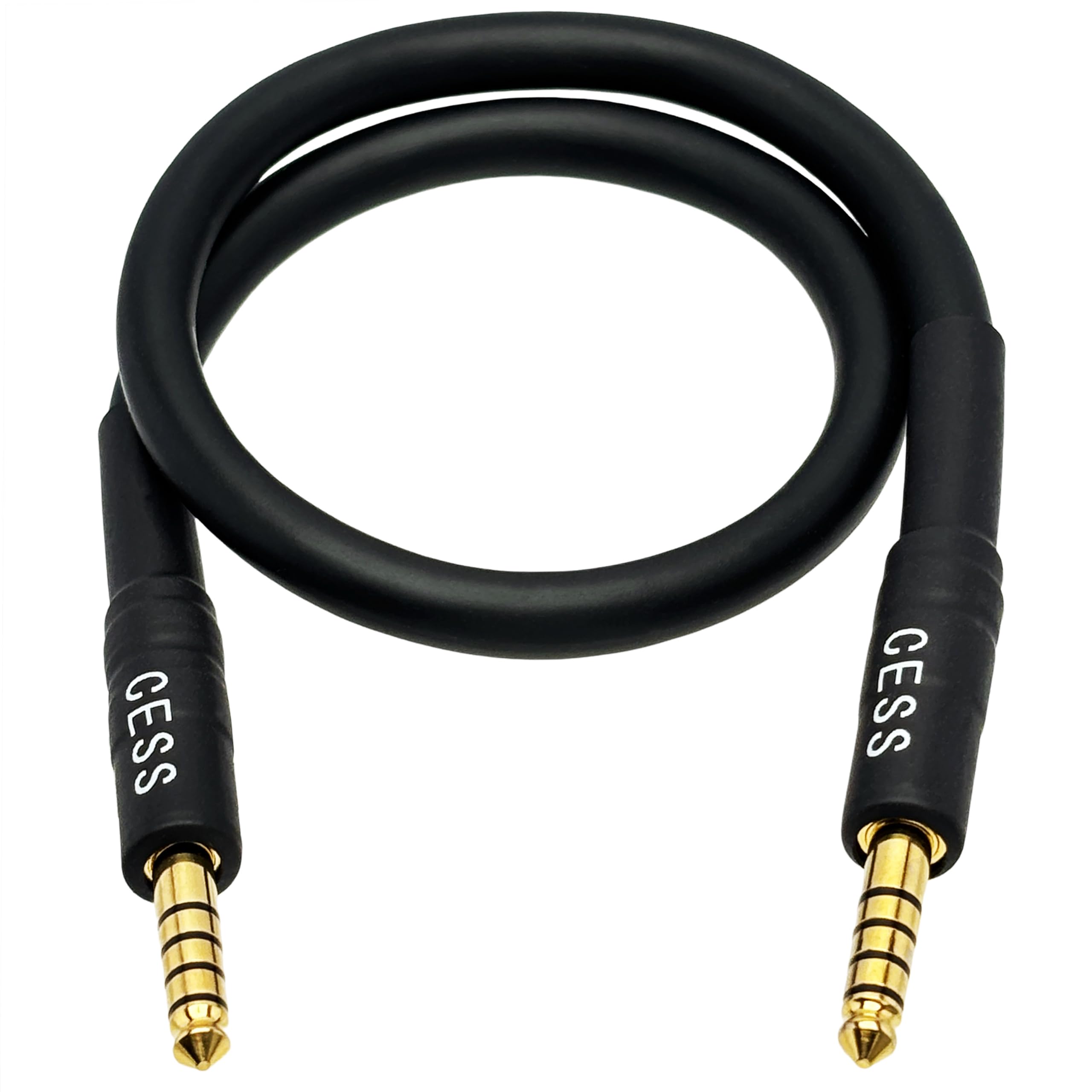 CESS-248-1f 4.4mm Balanced Male to Male Cable - Shielded with Metal Connectors & Heat Shrink Protection, High-Fidelity Audio, Durable Design (1 Foot)