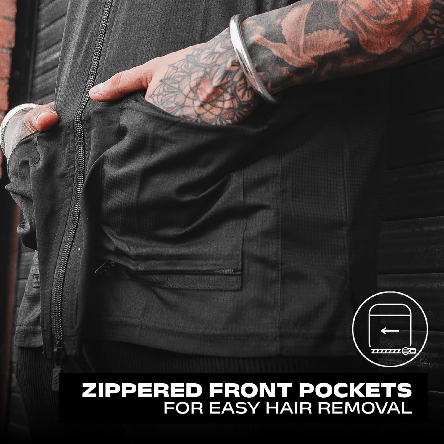 Barber Strong Barber Vest, Men's Hair Repellent, Lightweight & Breathable Mesh Side Panels, Sleeveless, 3 Pockets - Image 4