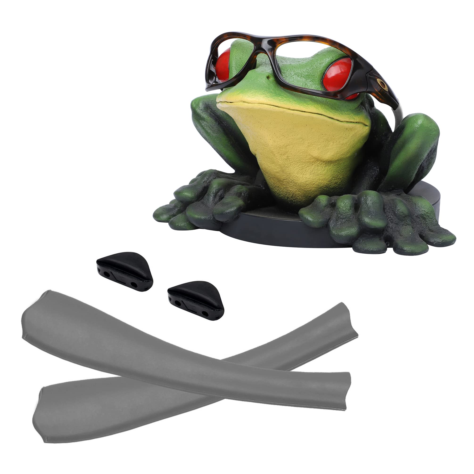 Acefrog Replacement Lenses/Earsocks Nose Piece Rubber Kits for Oakley Pit Bull OO9127 Sunglasses - Grey
