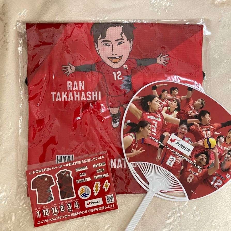 Amazon.co.jp: #12高橋藍選手2024男子日本代表イラスト巾着