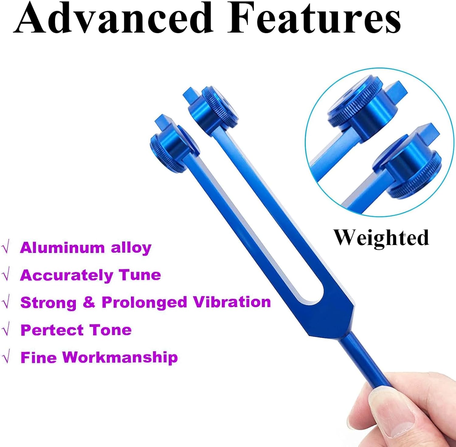 MIMIRACLE Chakra Tuning Fork Set - 1 Soul Purpose & 7 Chakra Weighted Solfeggio Forks with Activator, Mallet, Base, and Aluminum Box