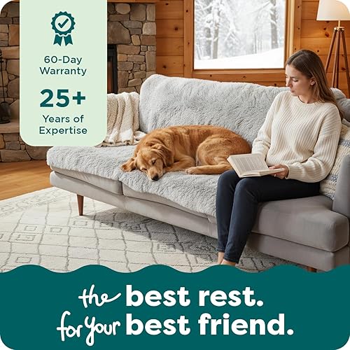 Miniatura 10 de Furhaven - Manta impermeable para perros y gatos, lavable, de felpa y terciopelo para calmar a tu perro, L, gris