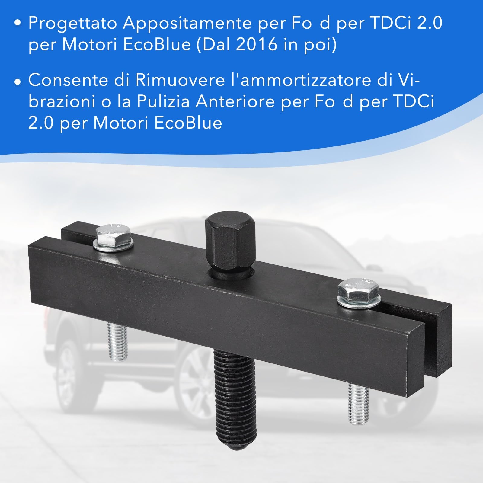 CarBole Estrattore Puleggia del Vilebrequin per Ford 2.0 EcoBlue TDCi - Strumenti di Rimozione della Puleggia dell'albero Motore Compatibile con Transit Custom/Tourneo Custom AWD/FWD/RWD (2016+)