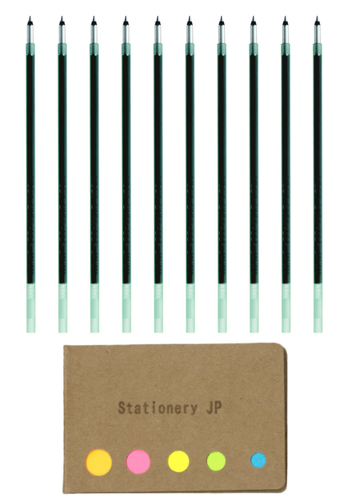 Pilot Acroball Advanced Ink Refill for Dr. Grip 4+1 Multifunction Ballpoint Pen, Extra Fine Point 0.5mm, Black, 10-Pack, Sticky Notes Value Set