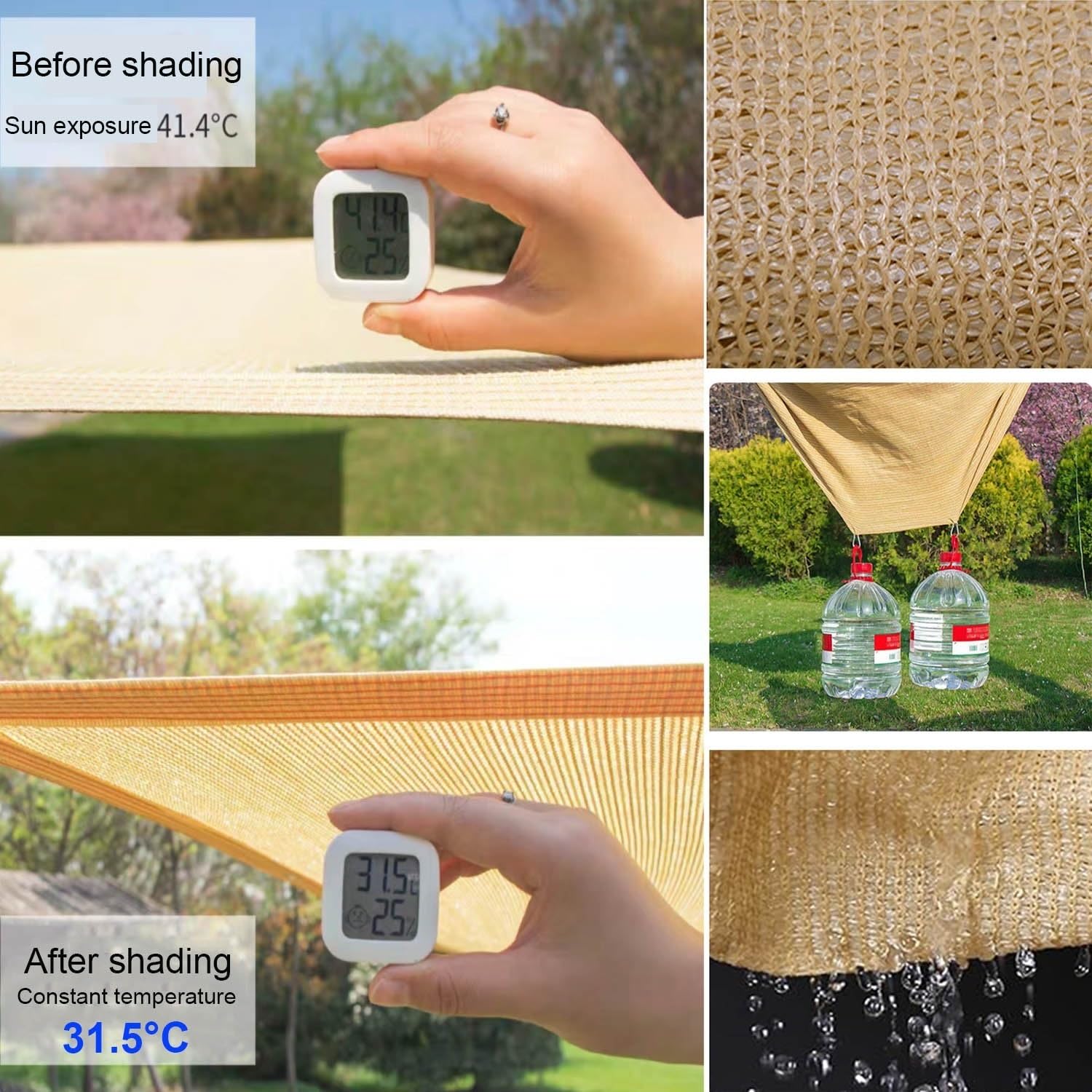 Red de protección solar 90 % de protección solar con ojales, malla transpirable para invernadero, perrera de 2 x 4 m, cubierta para plantas al aire libre (Bei)